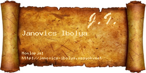 Janovics Ibolya névjegykártya